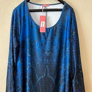 Simply Aster XXXL Tunic Blouse Blue New with tags.